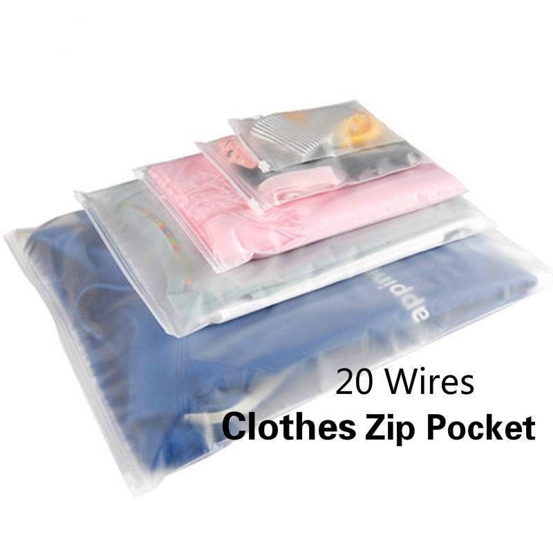 Sacos plásticos com Ziper para armazenamento de roupas e etc.